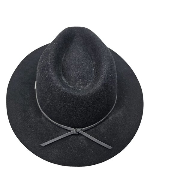 Brixton Wesley Felted Wool Fedora Sz M Unisex Relax Brim Leather Trim Black NWT main image 7